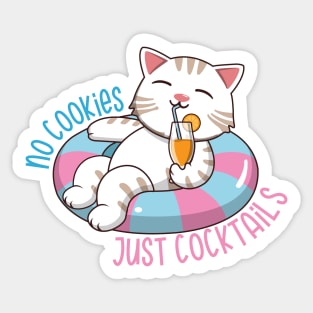 No Cookies Just Cocktails Sticker